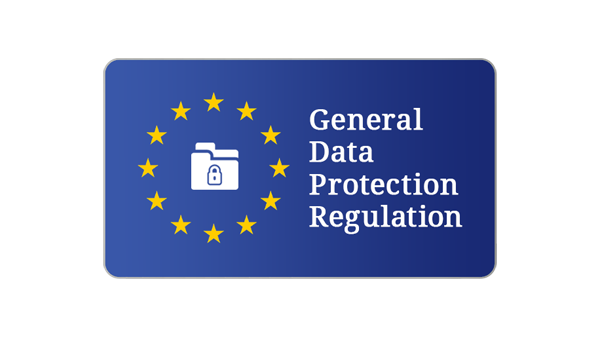 Logo GDPR Algemene Verordening Gegevensbescherming in kleur op transparante achtergrond - 600 * 337 pixels